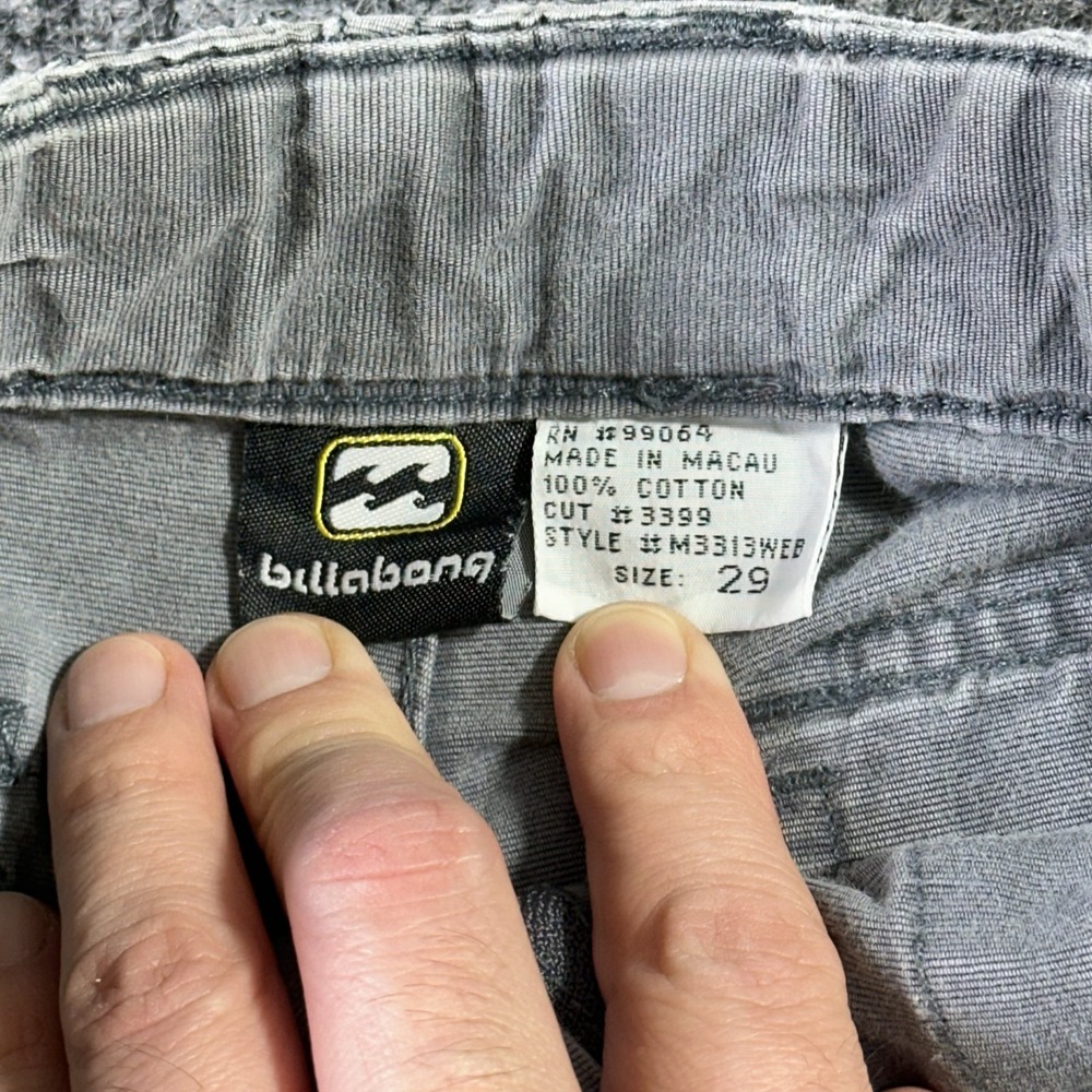 Vintage Billabong Military Cargo Pants 28x30 Gray OG 107 Utility Wide Baggy 90's - Picture 5 of 16